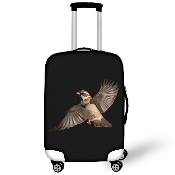 Discover A close-up photo of a cute sparrow bird. Luggage Covers