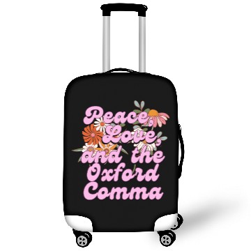 Discover Funny Oxford Comma Peace Love and the Oxford Comma Luggage Covers