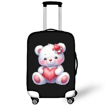 Discover White Teddy Bear Love Valentine's Day Red Heart Luggage Covers