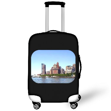 Discover Manhattan NY - Manhattan Skyline on a Clear Day Luggage Covers