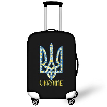 Discover Ukraine trident in Ukrainian flag colors Luggage Covers