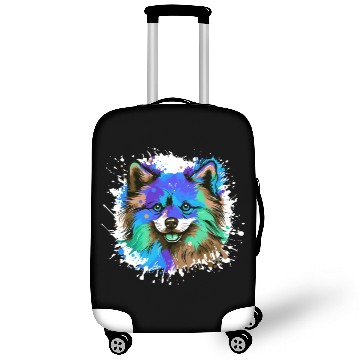 Discover Pomeranian Dog Head Portrait Colorful Luggage Covers