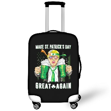Discover Funny Trump 2024 Make St Patrick s Day Great Again Luggage Covers