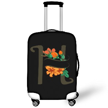 Discover Capital letter H monogram with roses and lily Luggage Covers