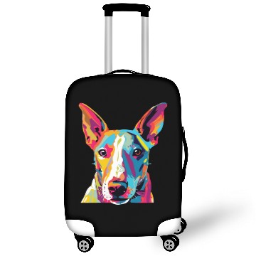 Discover Watercolor Colorful Miniature Bull Terrier Luggage Covers