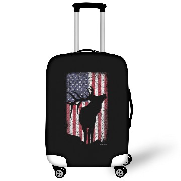 Discover Elk Hunting Bugling Bull US Flag American Luggage Covers
