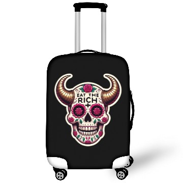 Discover Horned Sugar Skull, eat the rich skull Luggage Covers