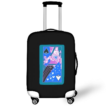 Discover Teal Queen Of Spades Modern Art Playing Card Luggage Covers
