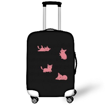 Discover Kawaii Cat Playing On Piano Musical Notes Musician Luggage Covers