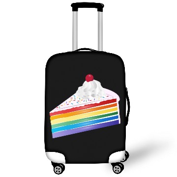 Discover Piece of rainbow cake with cream and cherry Luggage Covers