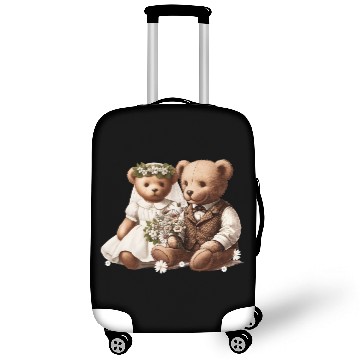 Discover Vintage wedding: teddy bear bride and groom Luggage Covers