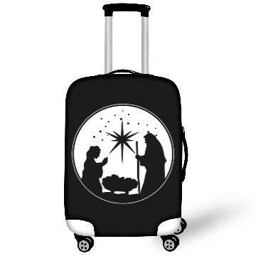 Discover Nativity Scene Silhouette Christmas Market Vendor Luggage Covers