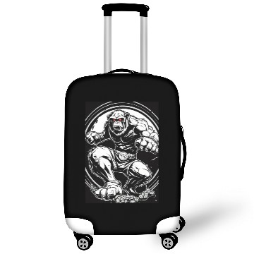 Discover Zombie ape street fighter black and white circle l Luggage Covers