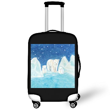 Discover Polar Bears (Ursus maritimus) - Bear Mother & Cubs Luggage Covers