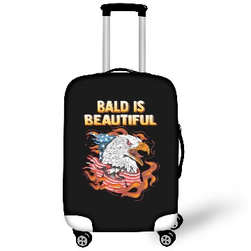 Discover Bald Is Beautiful US Flag Eagle 4th Of July Funny Luggage Covers