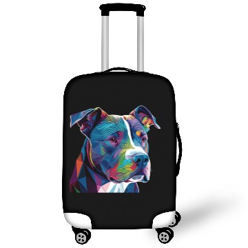 Discover Neon Bluenose Pitbull Family Art Luggage Covers