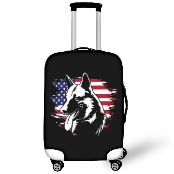 Discover US Flag Dog Face 4th Of July Belgian Malinois Luggage Covers
