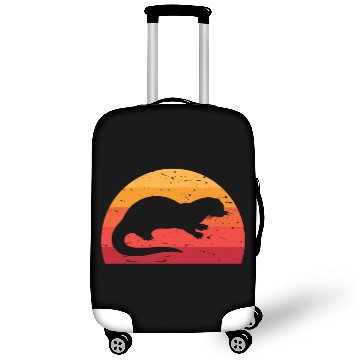 Discover Sea Otter Sunset Retro Cute Lutra Animal Lover Fun Luggage Covers