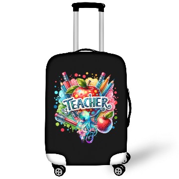 Discover Colorful Back To School Teacher and Octopus Luggage Covers
