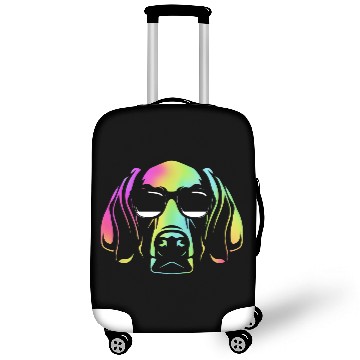 Discover Colorful Weimaraner Dog Wearing Sunglasses Luggage Covers