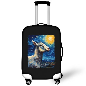 Discover Goat Farm Animal Farmer Starry Night Painting Luggage Covers