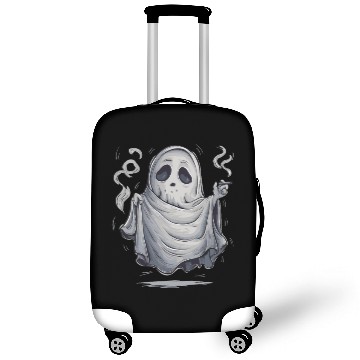Discover Funny Smoking Ghost Halloween Costume Spooky Humor Luggage Covers
