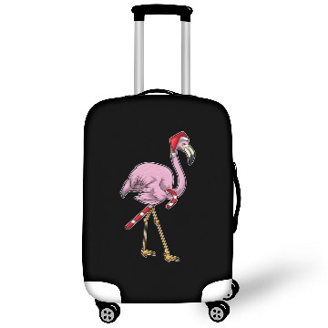 Discover Flamingo Christmas Candy cane Luggage Covers