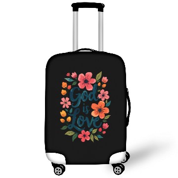 Discover God Is Love Christian Quote Flower Floral Theme Luggage Covers