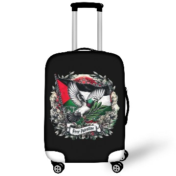 Discover Pigeon holding olive's leaf free Palestine Flag Luggage Covers