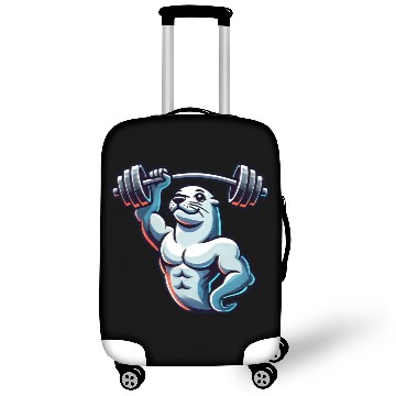 Discover Seal with Barbell Fitness Gym Training Luggage Covers