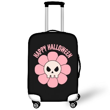 Discover happy halloween flower skull pink and cute Luggage Covers