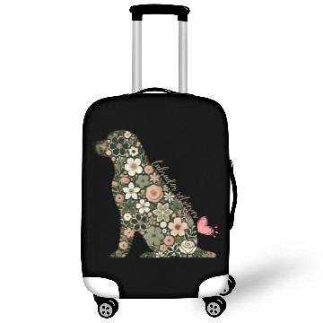 Discover Floral Labrador Retriever: Elegant Pet Silhouett Luggage Covers