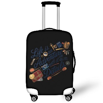 Discover Creative illustration of text life is an adventure Luggage Covers