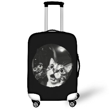 Discover Double Surprised Cats in Vintage Black and White Luggage Covers