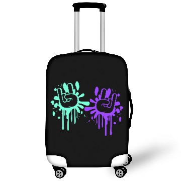 Discover Two heavy metal graffiti horn fingers hand gesture Luggage Covers