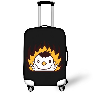 Discover Fire Heavy Metal Duck Bird Chick Rock Hand Gesture Luggage Covers
