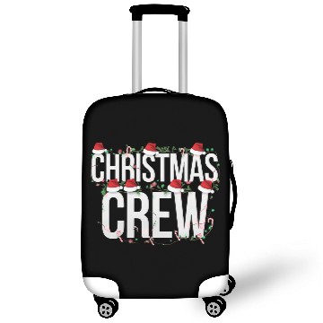 Discover Christmas Crew with Santa Hats and Lights Luggage Covers