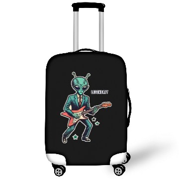 Discover Vintage Cartoon Alien Rockstar in Cosmic Performan Luggage Covers
