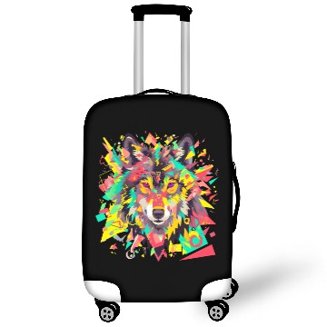 Discover Majestic Pop Art Alpha Wolf - Vibrant Warm Luggage Covers