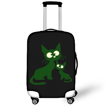 Discover Crazy cat mom dad kitten child kitten family team Luggage Covers