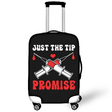Discover Just The Tip Promise Funny Syringe Pun Blood Donor Luggage Covers