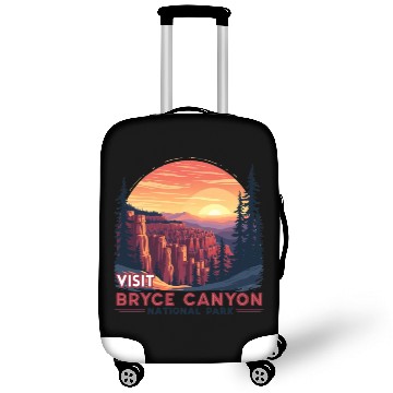 Discover Bryce Canyon National Park Retro Illustraion V 01 Luggage Covers