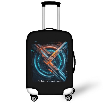Discover Zodiac sign Sagittarius in cyberpunk era Future Luggage Covers