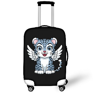 Discover Blue tiger cat with angel wings dreamlike Luggage Covers