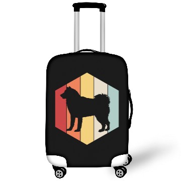 Discover Dog Owner Retro Siberian Husky Dog Silhouette Luggage Covers
