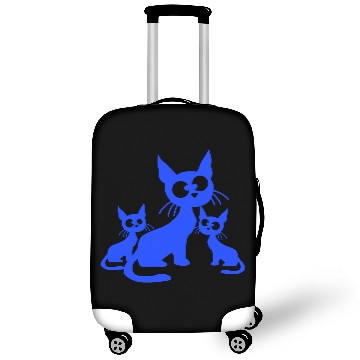 Discover Crazy Cats Family Mom Dad 2 Small Cute Kids Babies Luggage Covers