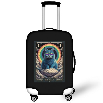 Discover tarot card the alley blue cat rainbow sunglasses Luggage Covers
