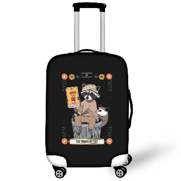 Discover Raccoon Tarot Humor The Hanged Snack Card Luggage Covers