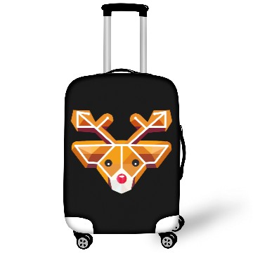 Discover Geometric reindeer head motif in gingerbread style Luggage Covers