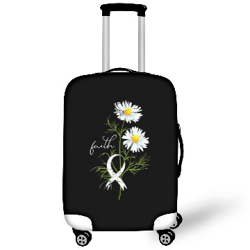 Discover Lung Cancer Month Fight Support White Ribbon Luggage Covers